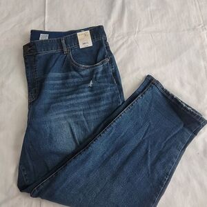 NWT Terra & Sky Women's Dark Blue Boyfriend Jeans